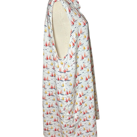 Cynthia Rowley Linen Sleeveless Sailboat Print Dress Shark Plus Size 3x - Picture 6 of 10